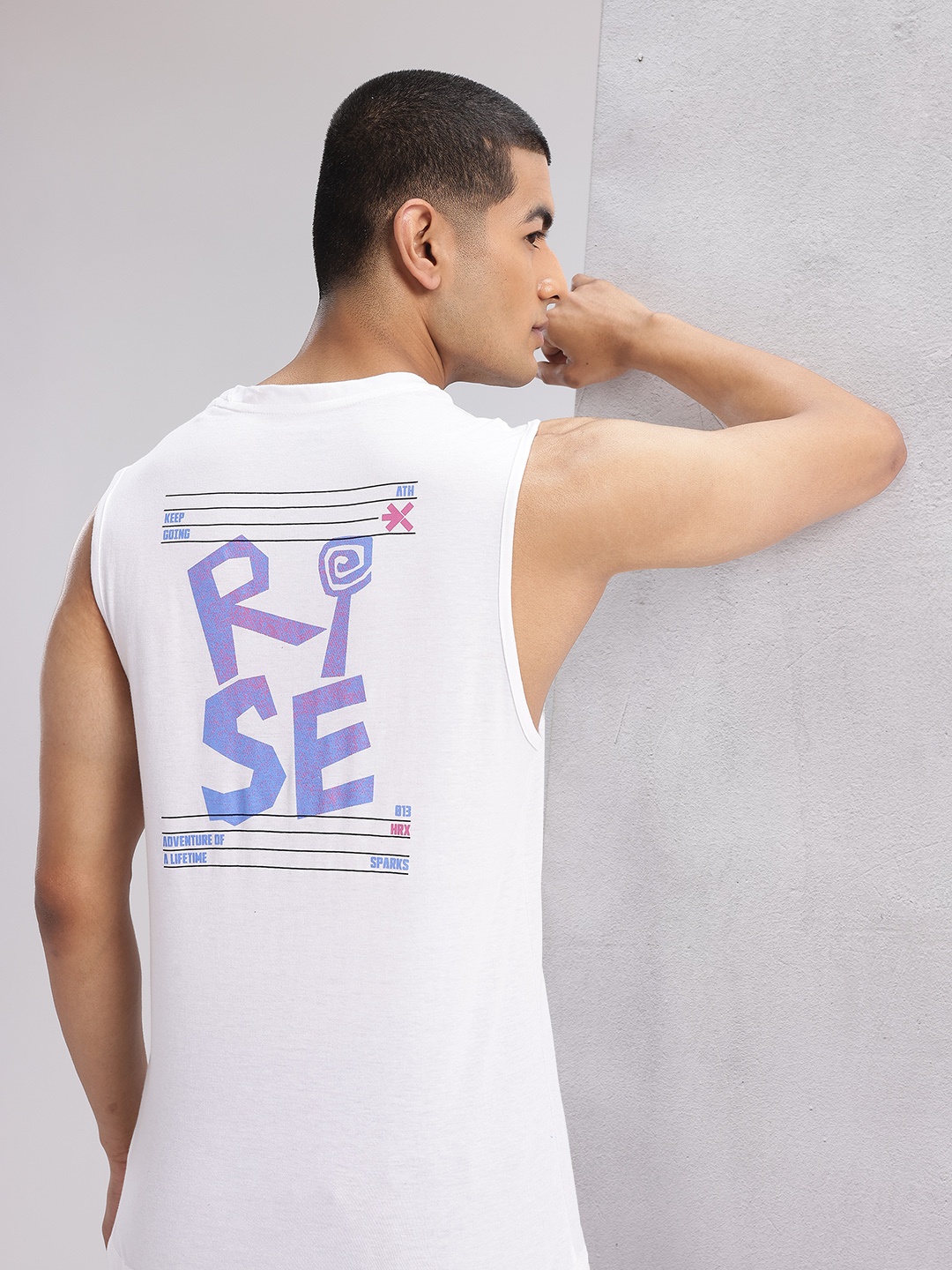 

HRX by Hrithik Roshan Printed Sleeveless T-shirt, White