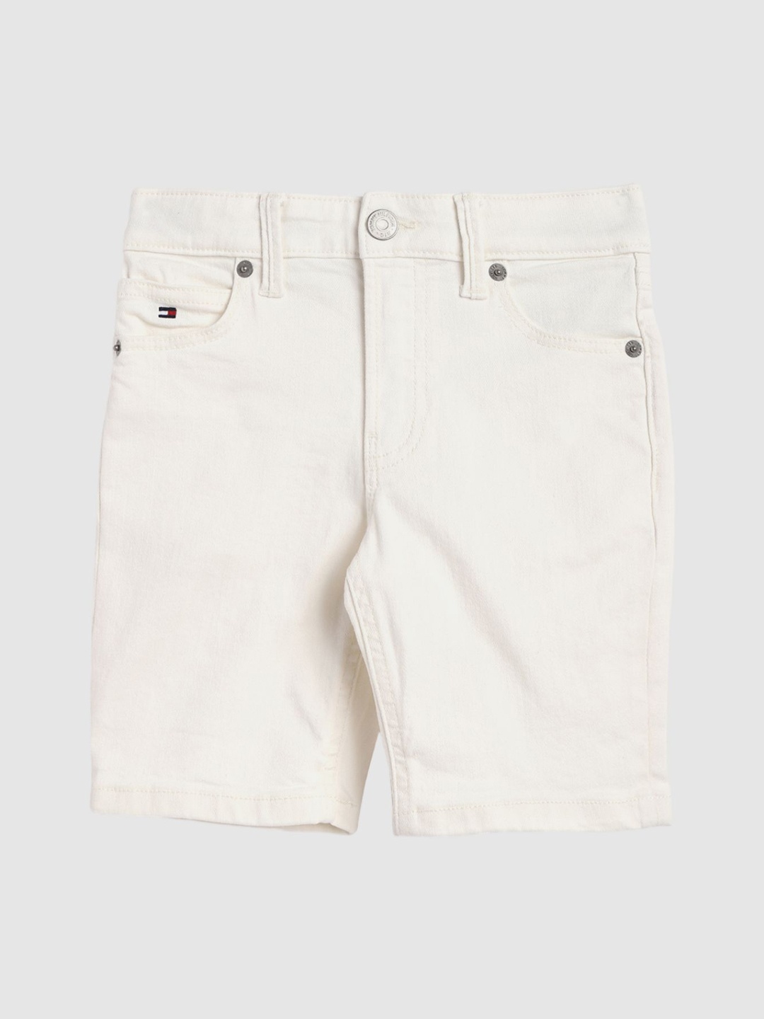

Tommy Hilfiger Boys Mid-Rise Denim Shorts, White