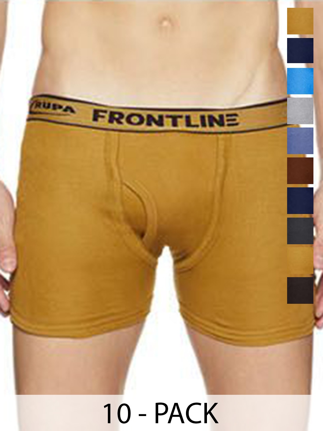 

Rupa Pack Of 10 Assorted Pure Combed Cotton Trunks Frontline-DCIP-(IP)-10--95