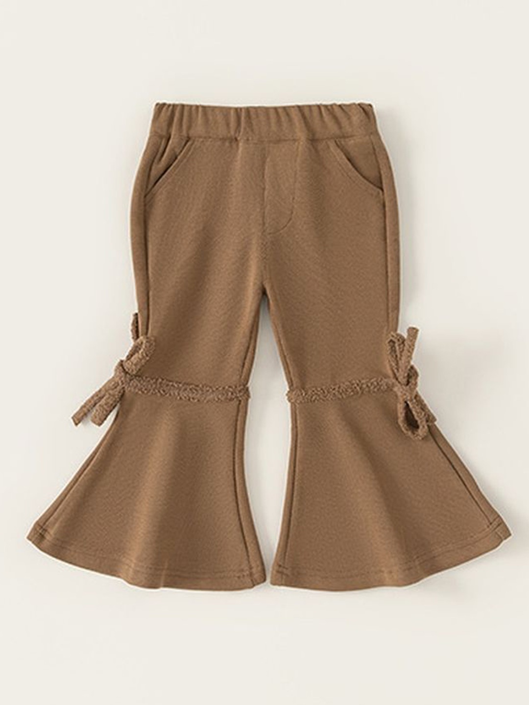 

LULU & SKY Girls Flared High-Rise Culottes Trousers, Brown