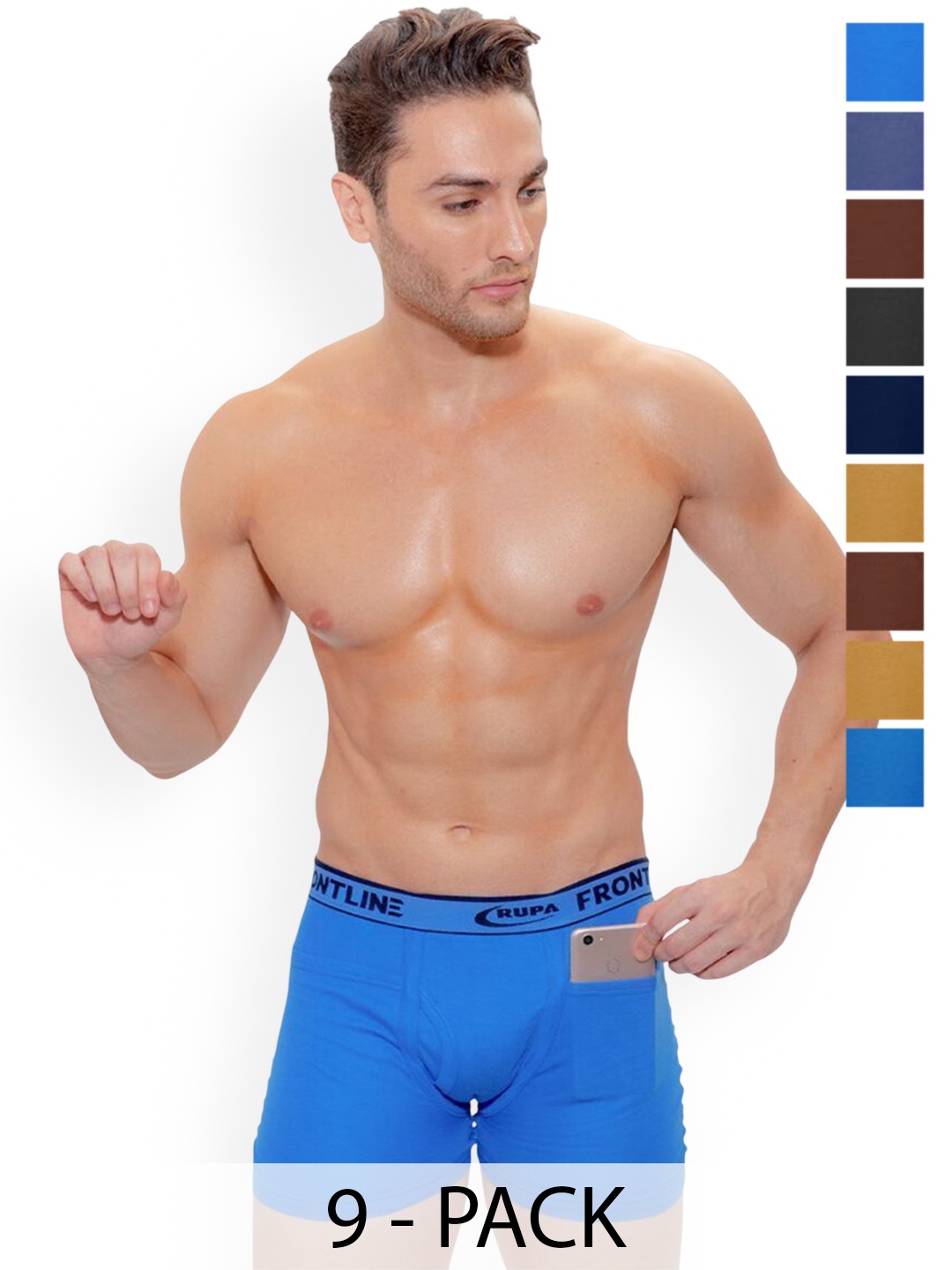 

Rupa Men Pack Of 9 Assorted Cotton Trunks Frontline-DCIP-(OP)-9--90