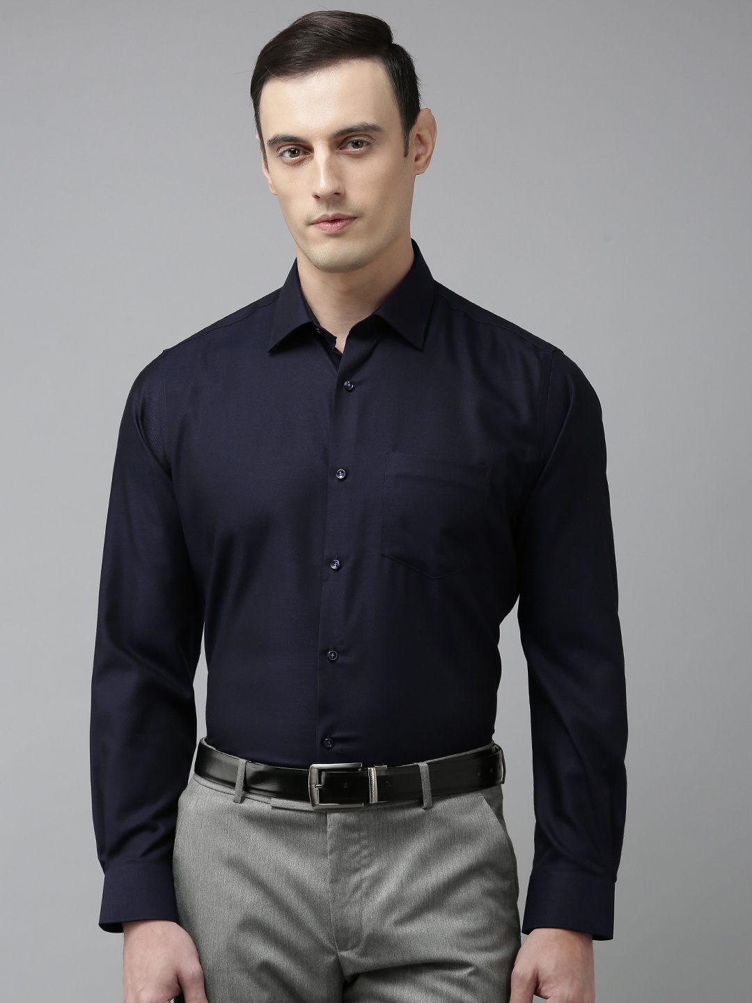 

Van Heusen Pure Cotton Custom Opaque Formal Shirt, Navy blue
