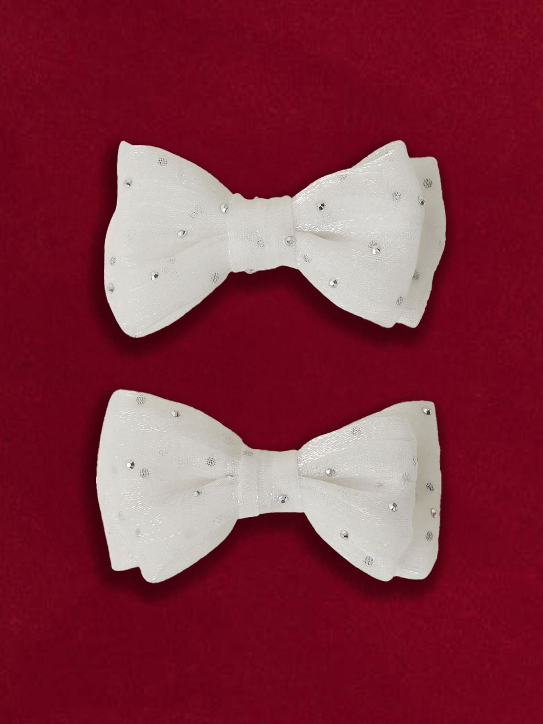 

Accessorize Girls Set of 2 Embellished Bow Tic Tac Hair Clips, White