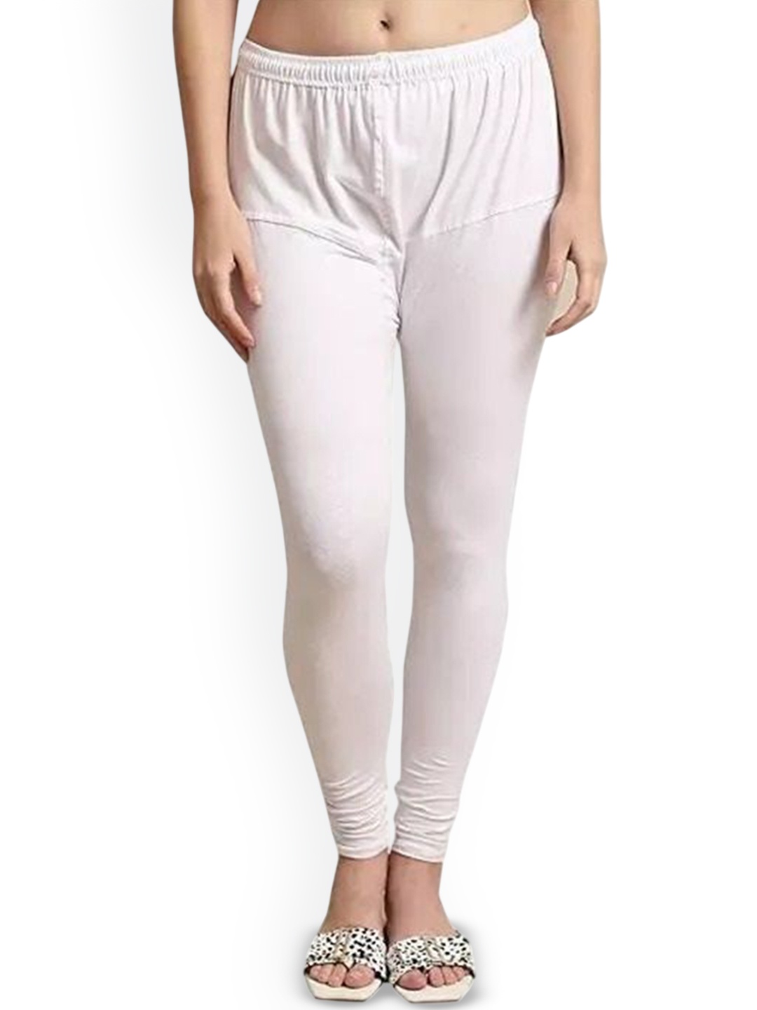 

URBAN KANYA Cotton Churidar-Length Leggings, White