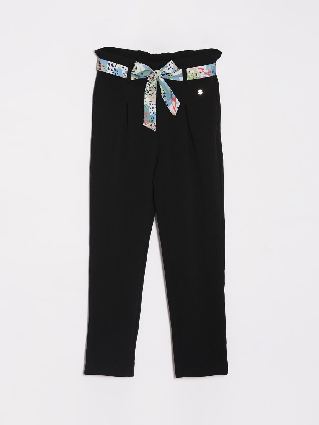 

Allen Solly Junior Girls Slim Fit Mid-Rise Pleated Trousers, Black