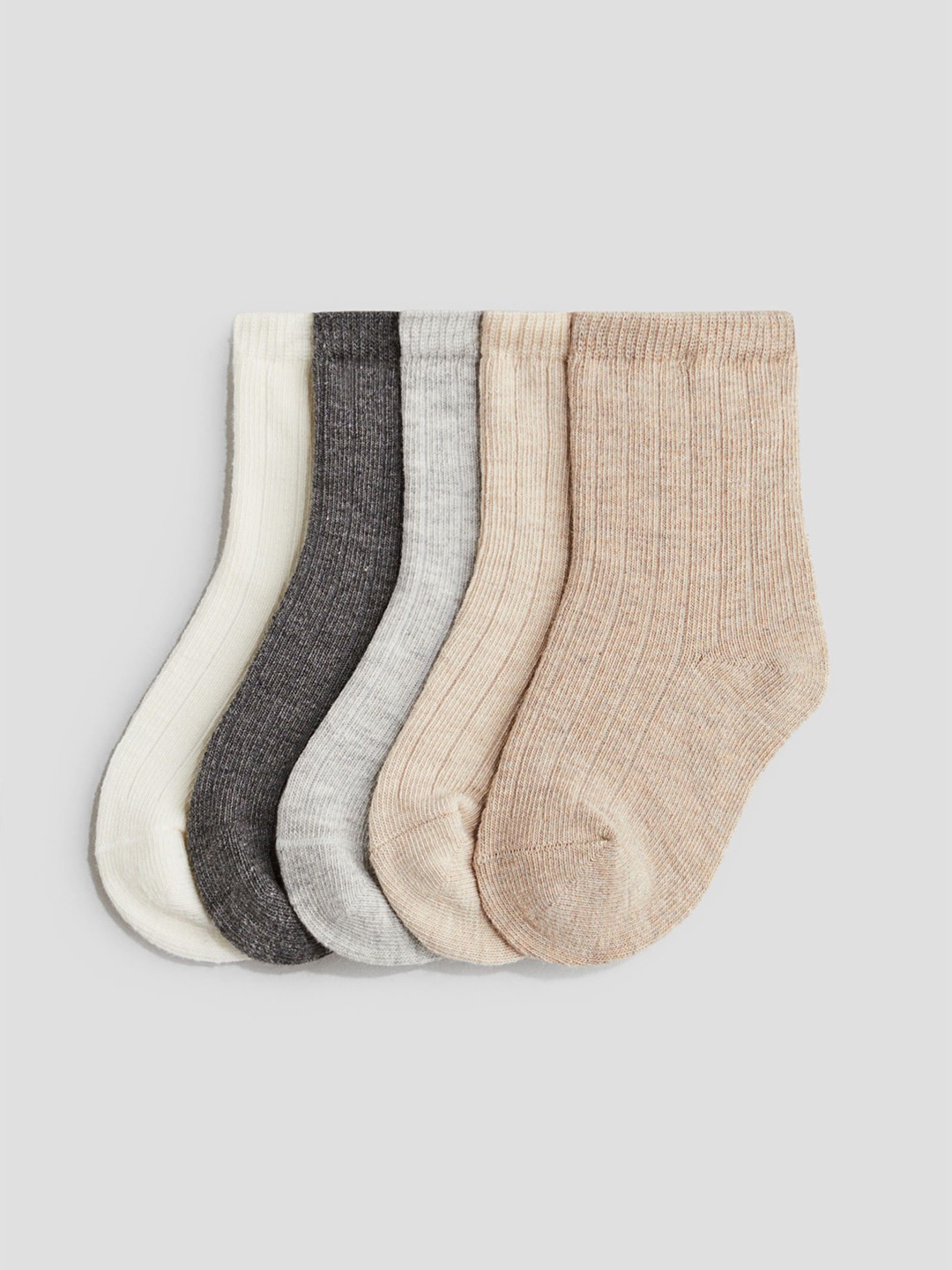 

H&M 5-Pack Knitted Socks, Beige