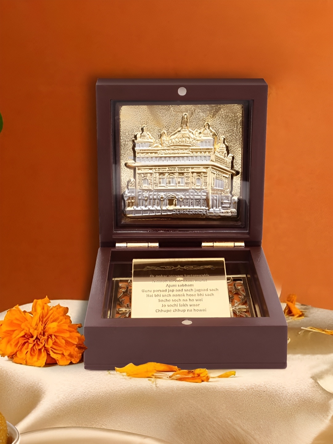 

INTERNATIONAL GIFT Gold-Toned Golden Temple Frame Religious Idol Showpiece