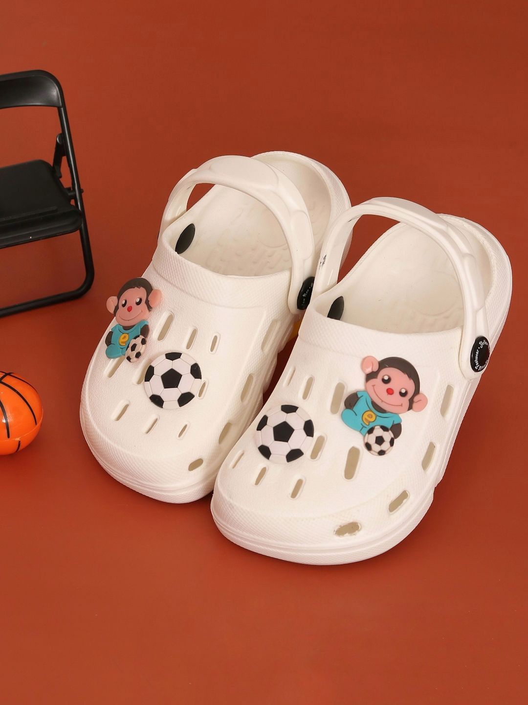 

Yellow Bee Boys Printed Rubber Clogs, White