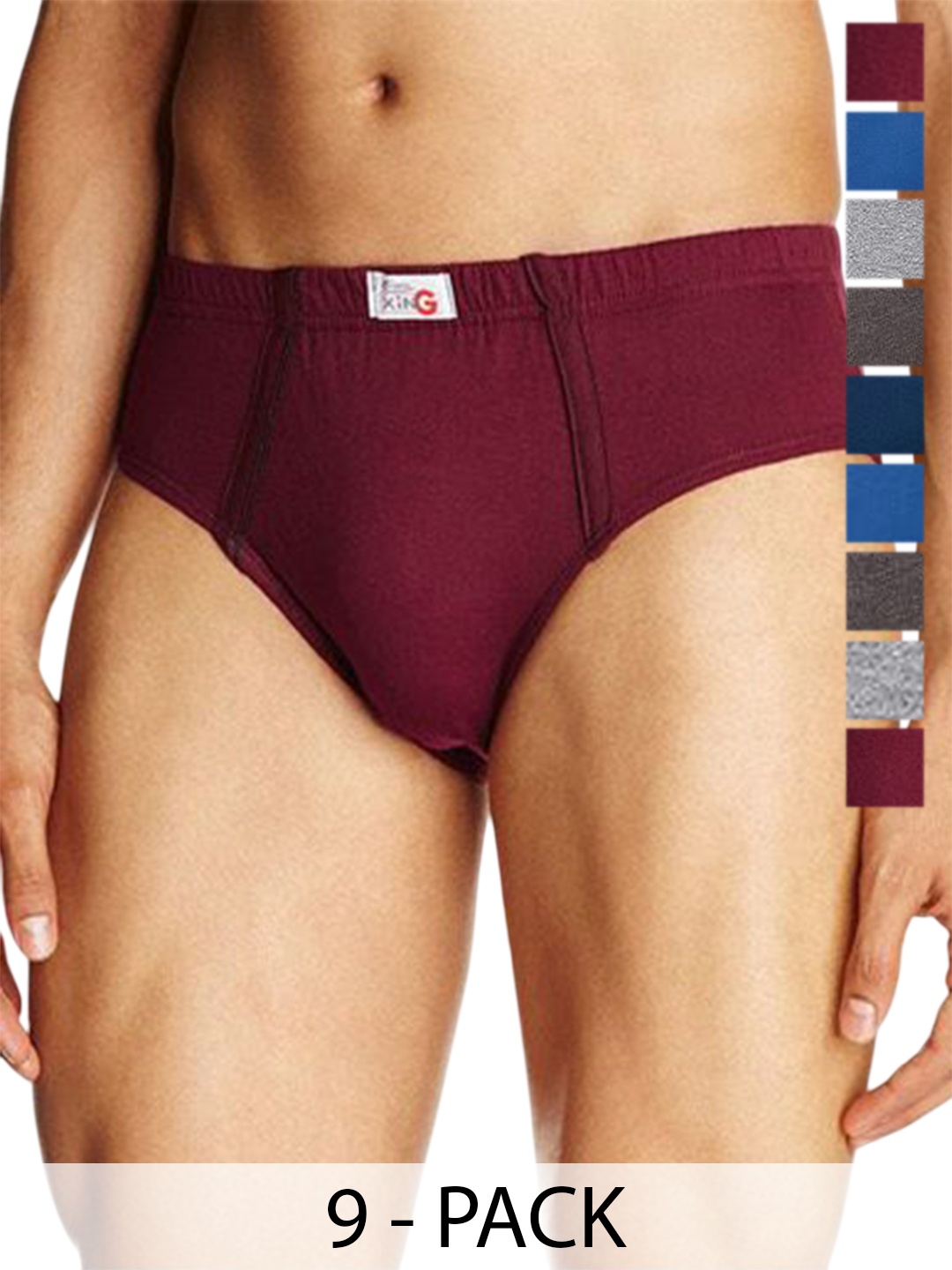 

Rupa Pack Of 9 Assorted Pure Cotton Basic Briefs - Frontline-Xing-Brief-IE-9--80
