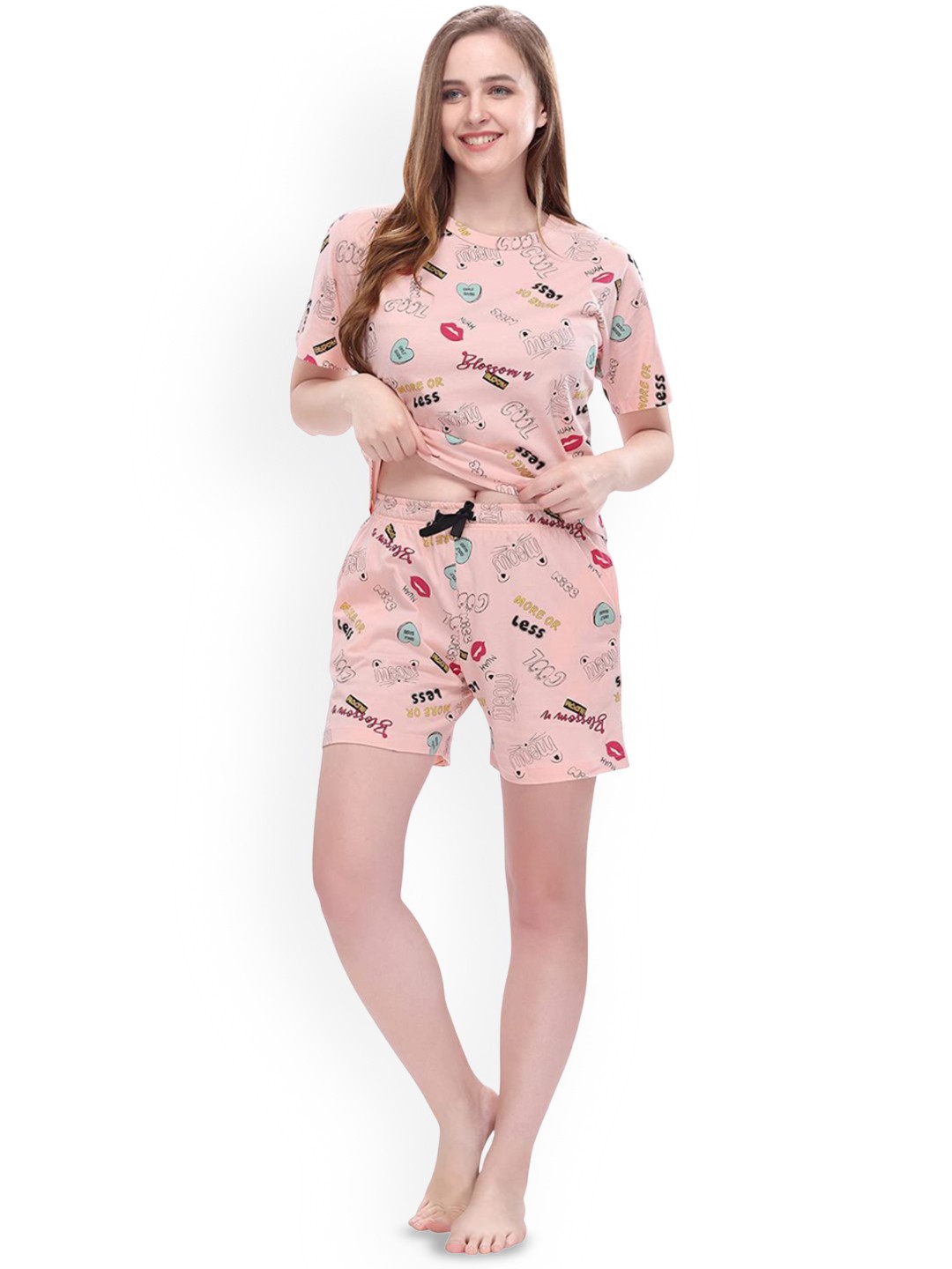 

Xivir Women Printed Night suit, Pink
