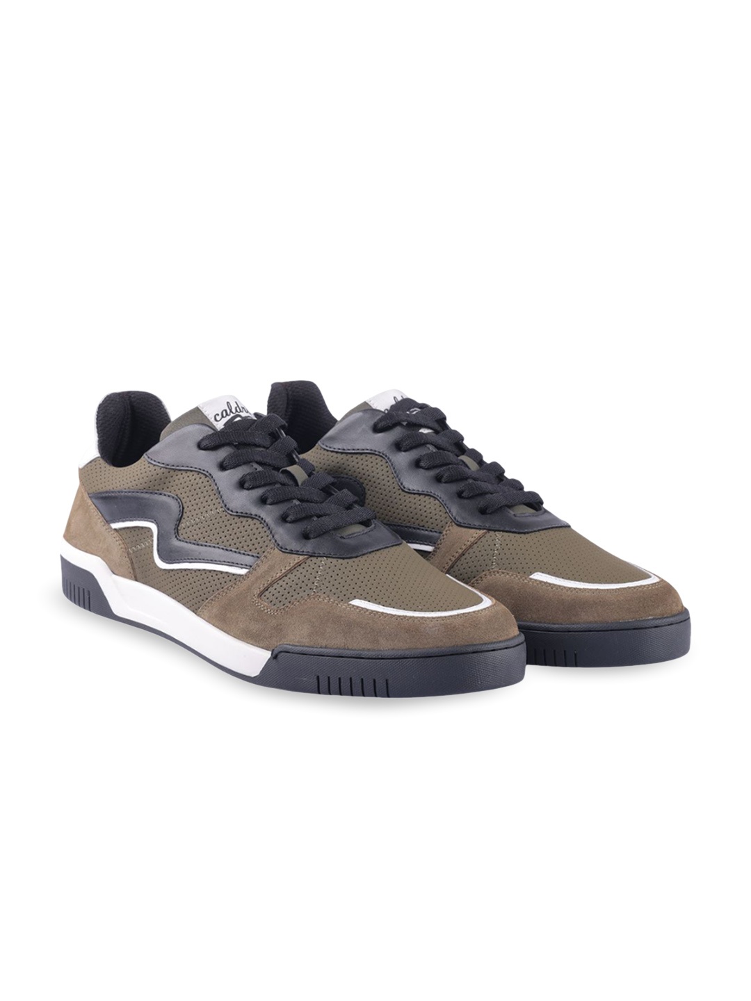 

Caldri Men Leather Lace-Ups Sneakers, Khaki