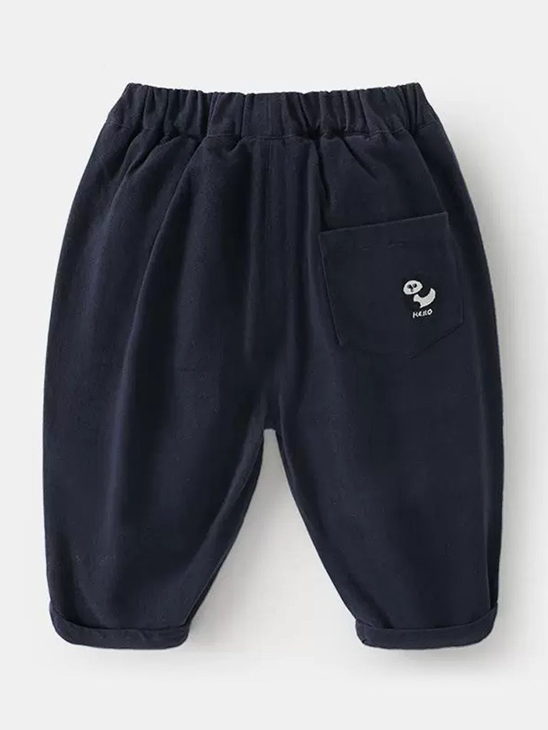 

LULU & SKY Girls Tapered Fit High-Rise Trousers, Navy blue