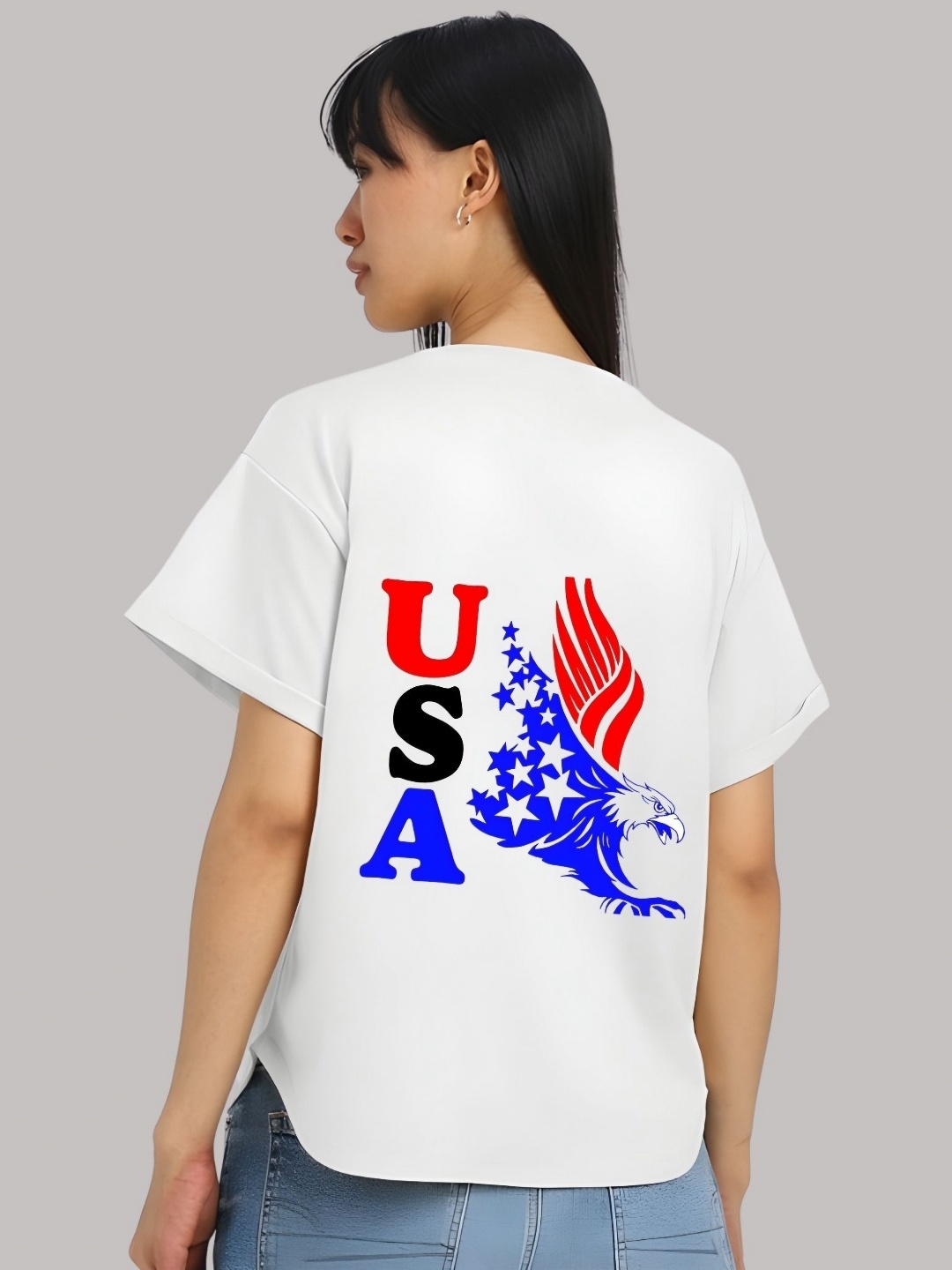 

Moda Rapido Women Graphic Printed Round Neck Cotton Relaxed Fit T-shirt, White