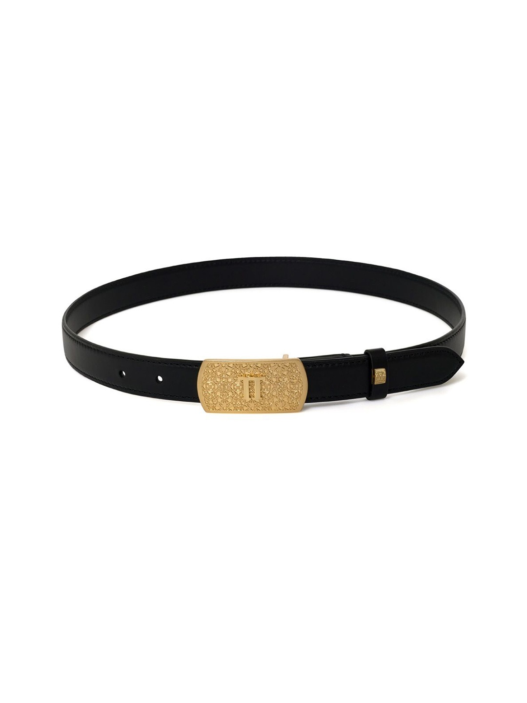 

Tarun Tahiliani Women Leather Push Pin Belt, Black