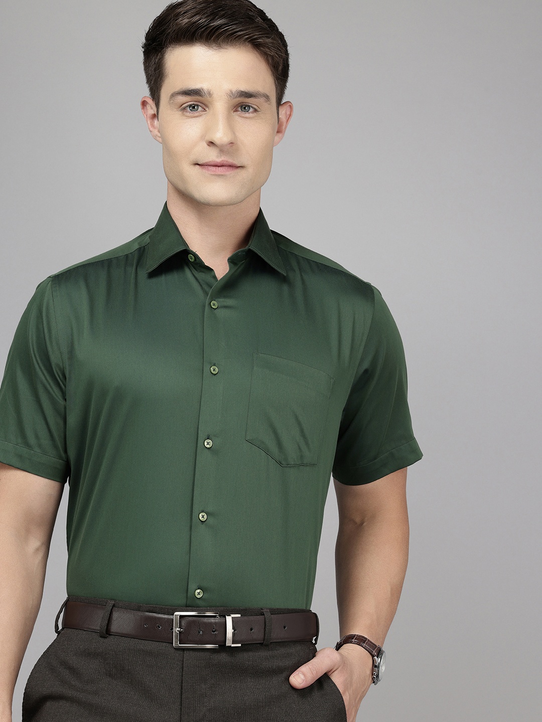 

Van Heusen Custom Pure Cotton Formal Shirt, Green