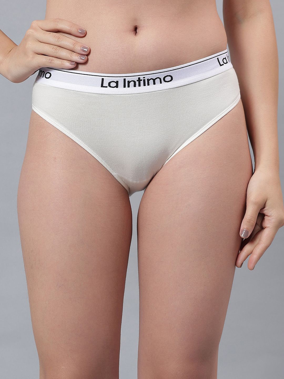 

La Intimo Low-Rise Bikini Briefs LXFUBR01CM, Cream
