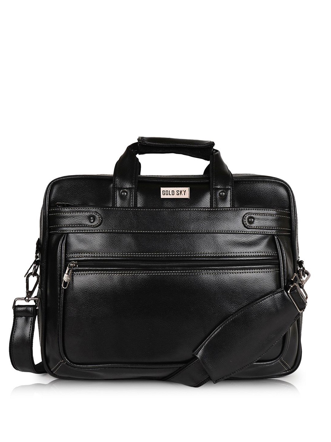 

GOLD SKY Unisex Solid Up To 16 Inch Laptop Bag, Black