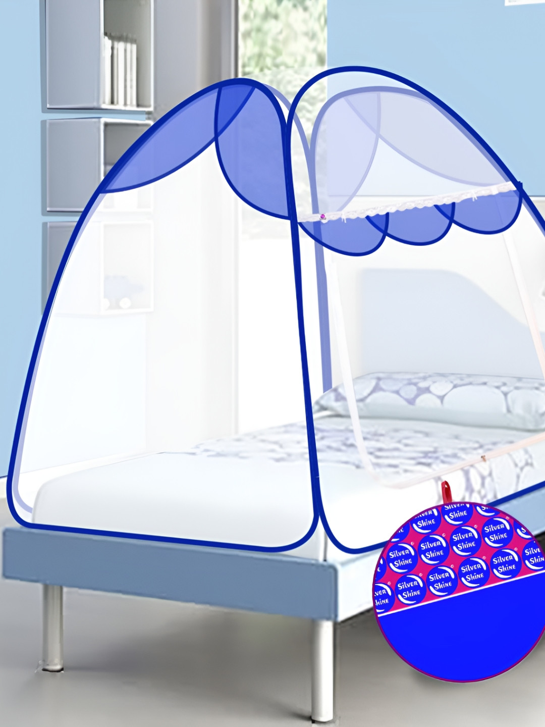 

Silver Shine Blue Mosquito Net