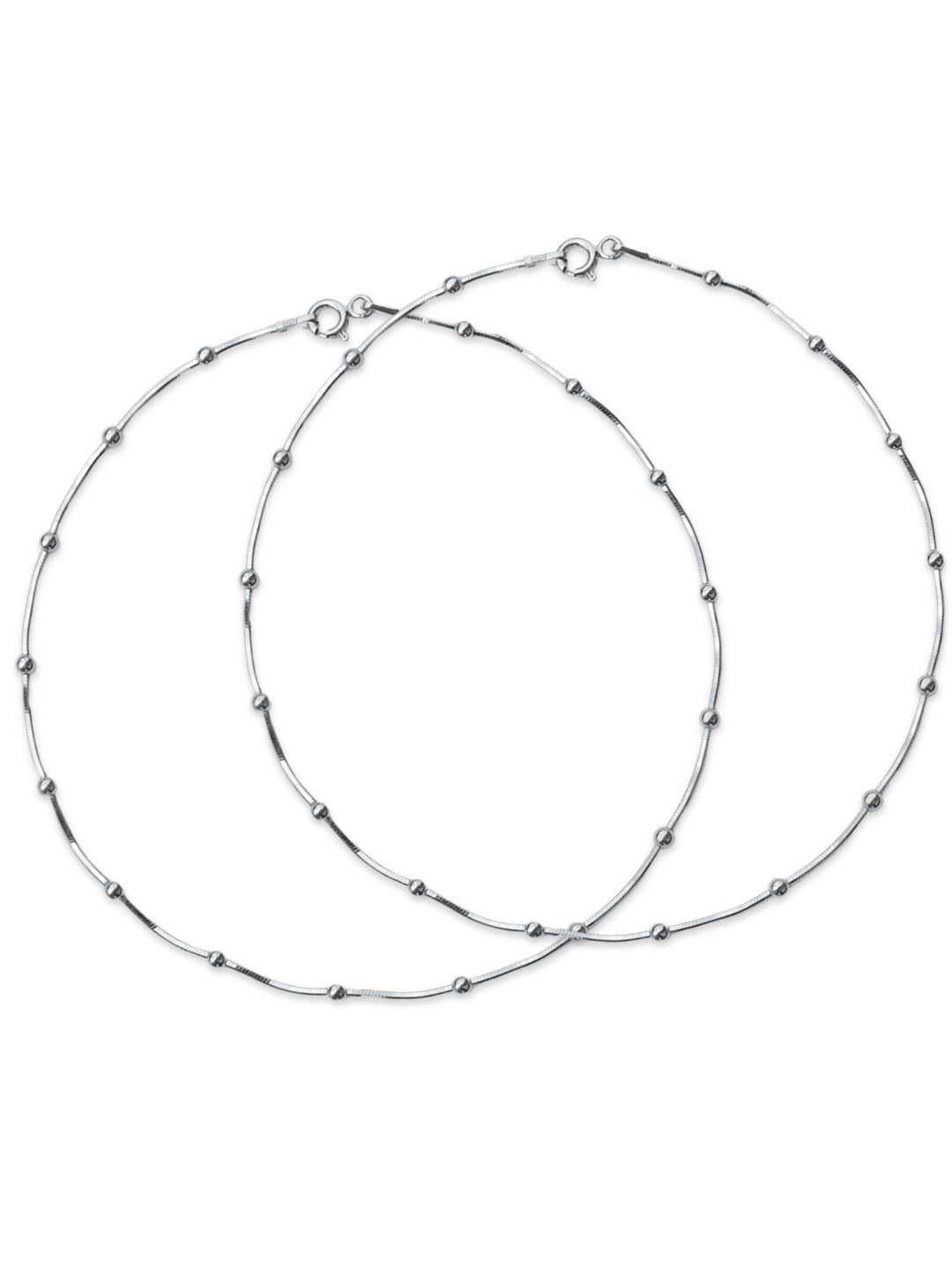 

Satlaa Set Of 2 925 Sterling Silver Rhodium-Plated Anklet