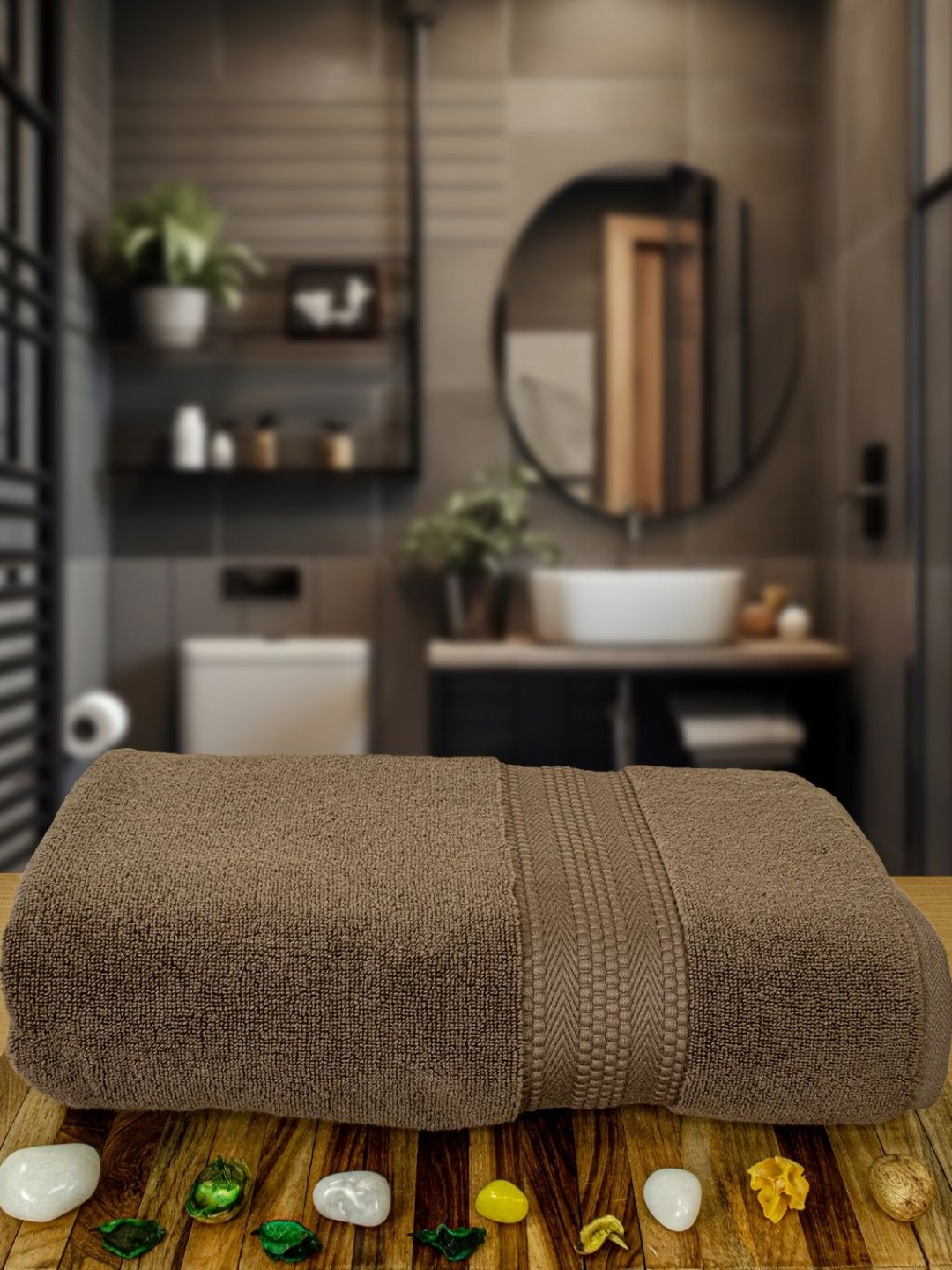 

Myntra Elegant Homes Brown 1 Cotton 600 GSM Bath Towel