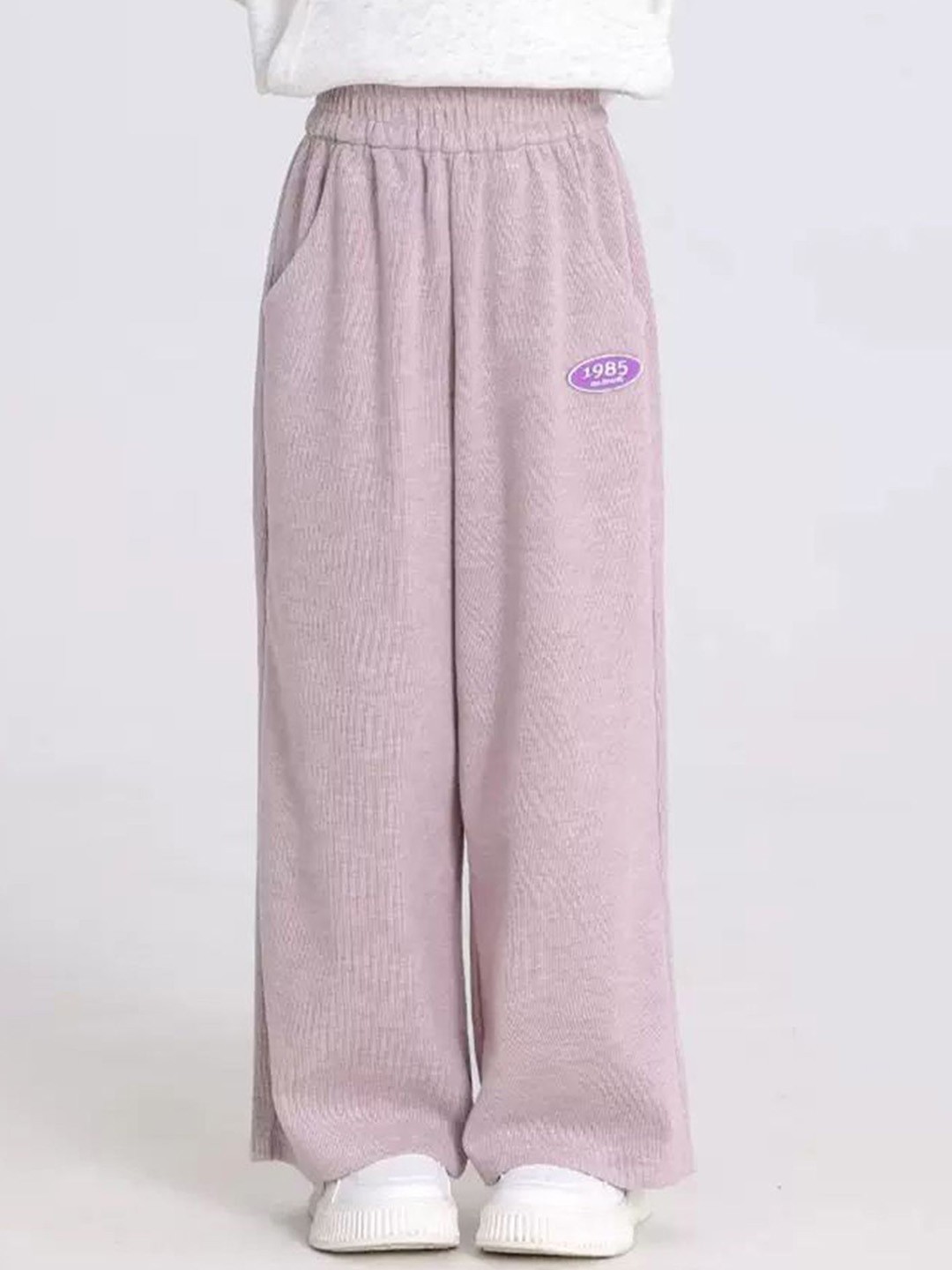 

LULU & SKY Girls Straight Fit High-Rise Trousers, Purple