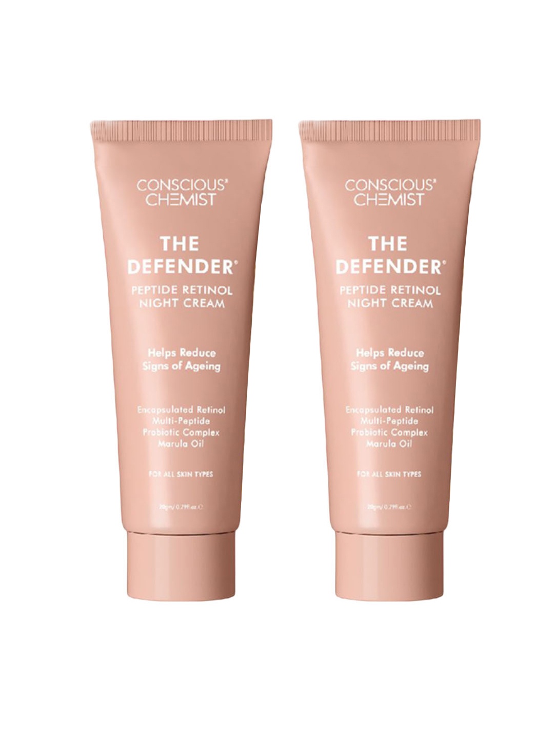 

Conscious Chemist Set of 2 Multi Peptide Retinol Anti Ageing Night Cream - 20 g each, Beige