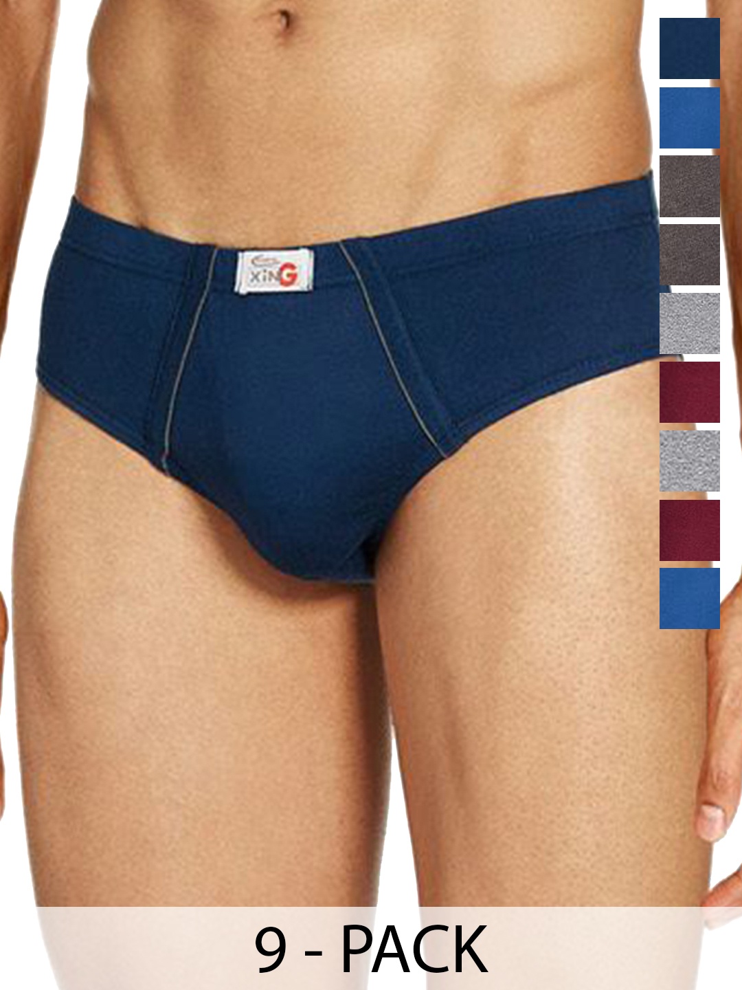 

Rupa Pack Of 9 Assorted Pure Cotton Basic Briefs - Frontline-Xing-Brief-IE-9--90