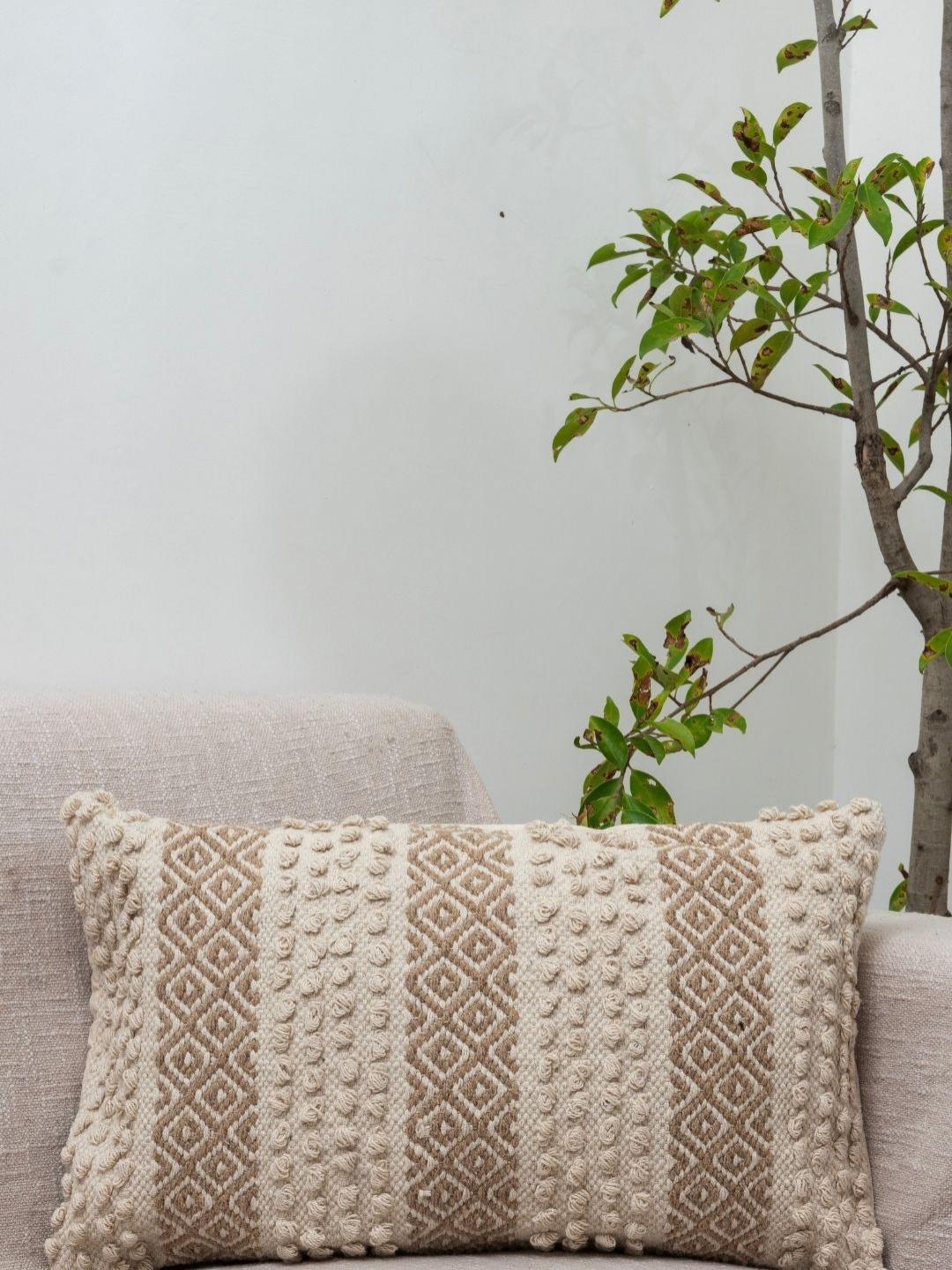 

Rya Living Neutral Nest Brown & Beige Geometric Textured Cotton Rectangle Cushion Cover