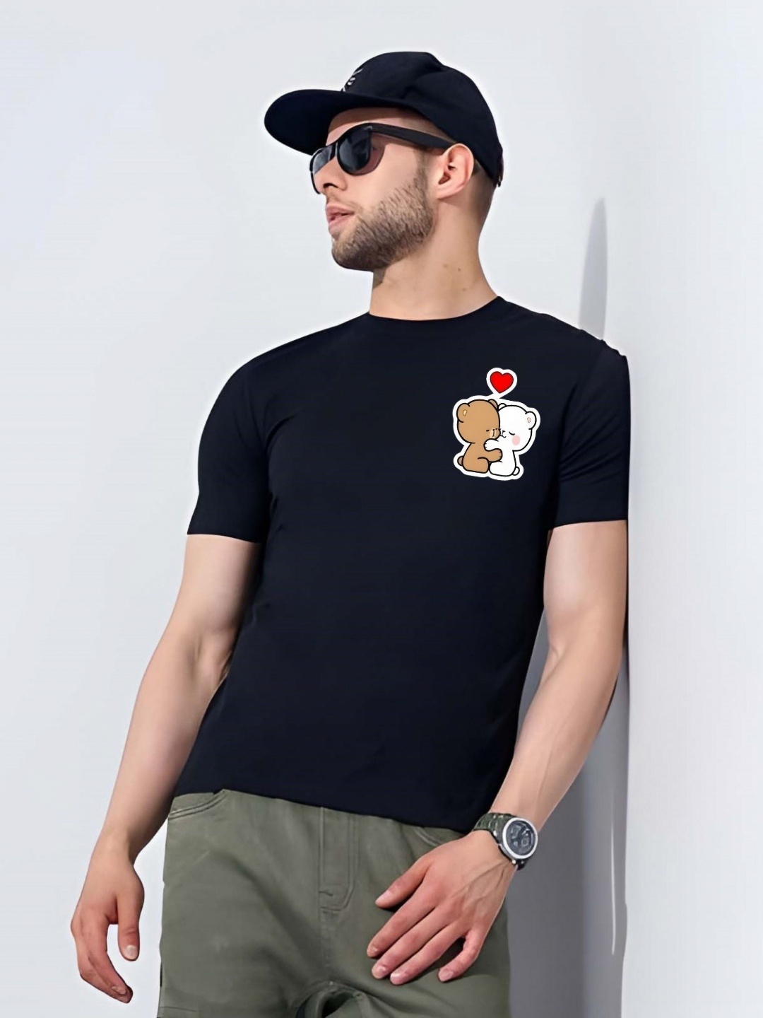 

Moda Rapido Men Graphic Printed Round Neck Cotton T-shirt, Black