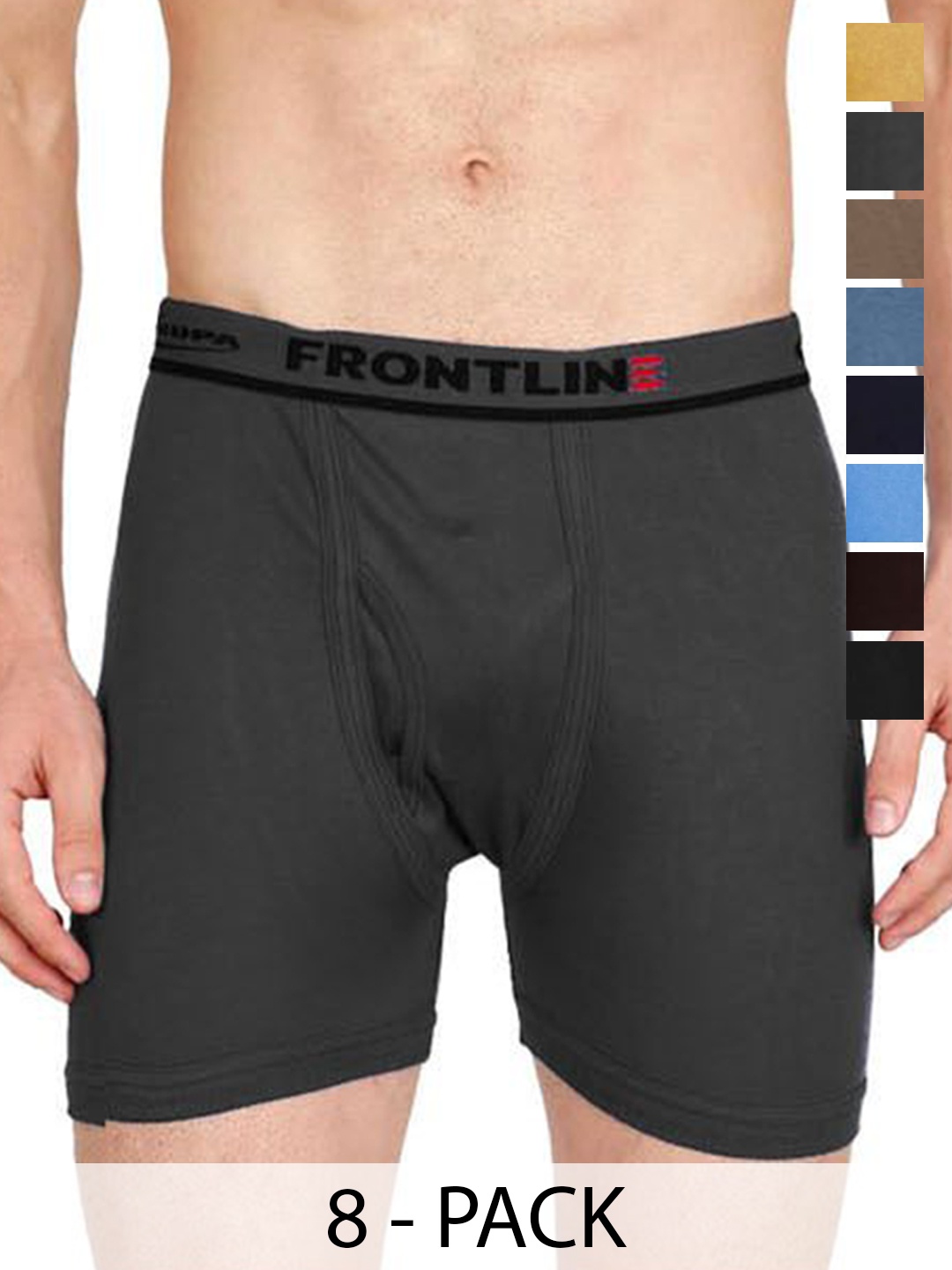 

Rupa Pack Of 8 Assorted Cotton Trunks Frontline-DCIF-8--85