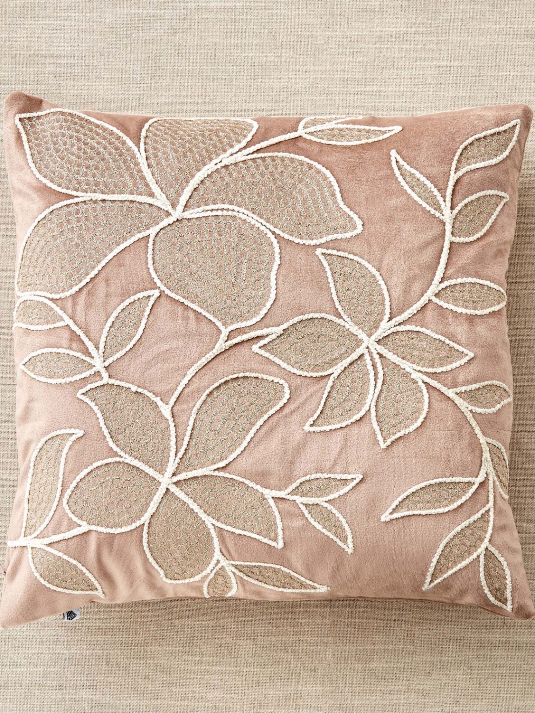 

Home Centre Endura Pink & White Floral Embroidered Textured Square Cushion Covers