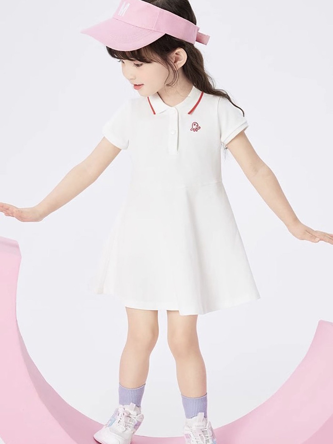 

LULU & SKY Girls Cotton A-Line Dress, White