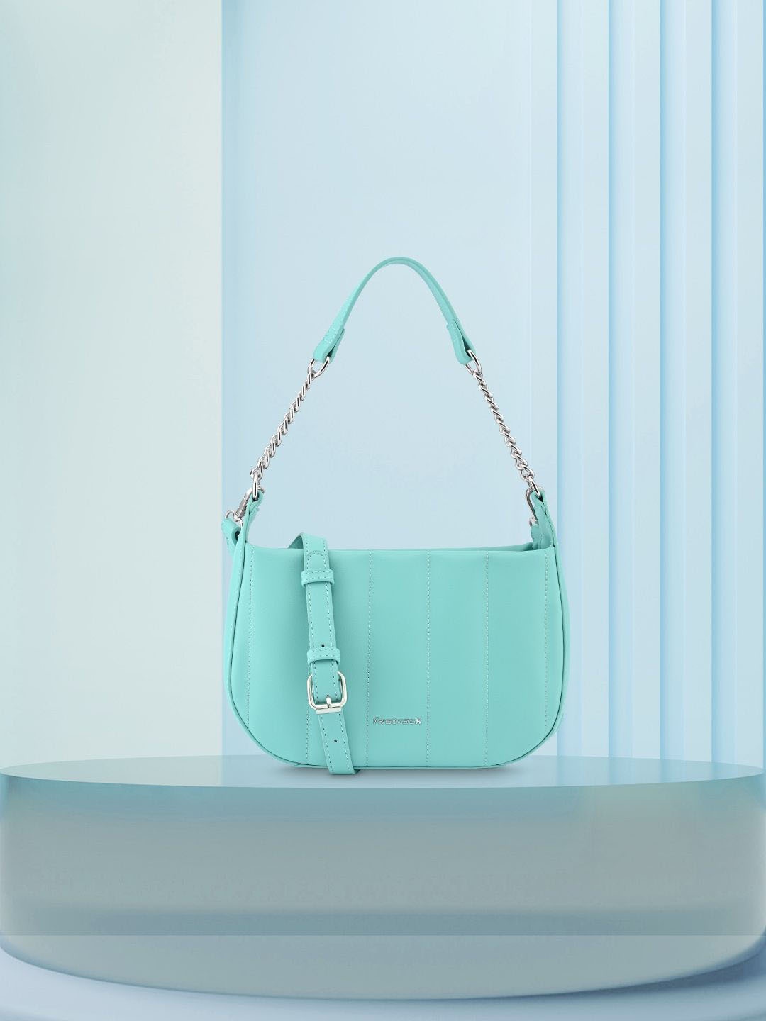 

Fastrack Women Solid Structured Shoulder Bag, Turquoise blue