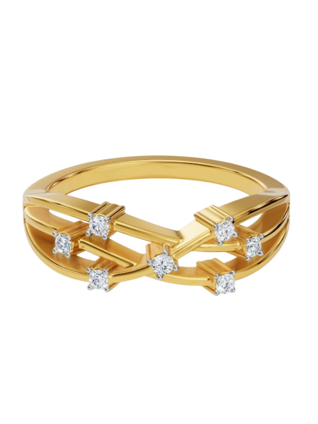 

Emori Women Glimmering Intertwine Diamond Band - 14 Kt, Yellow