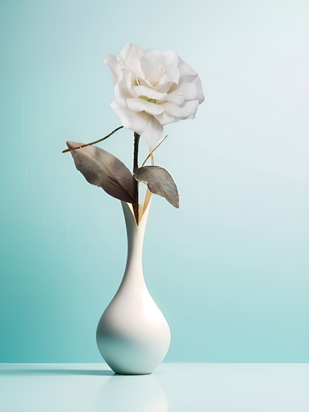 

Royaloak White Single Rose Artificial Flower Stick