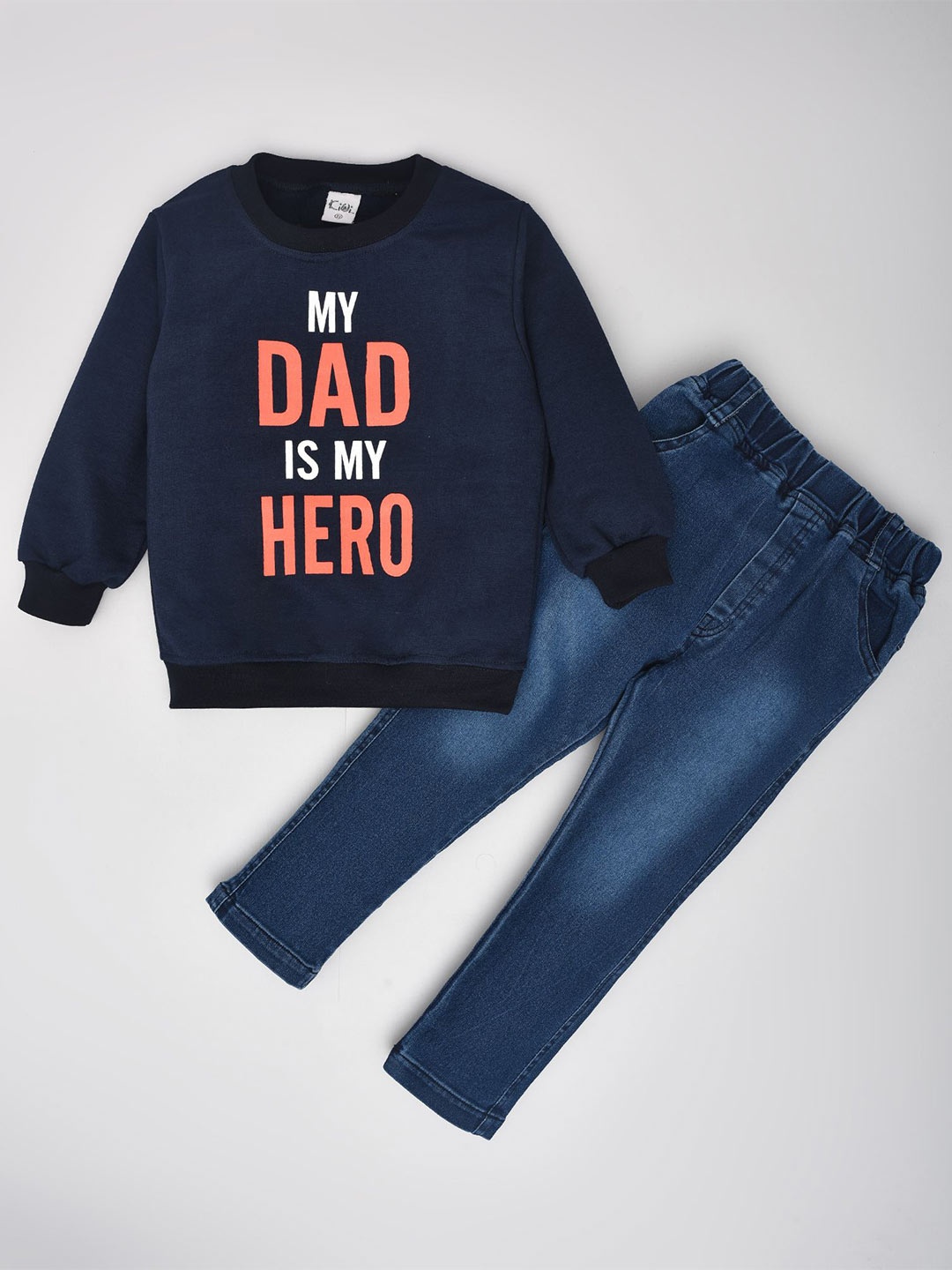 

BAESD Boys Printed T-shirt with Trousers, Blue