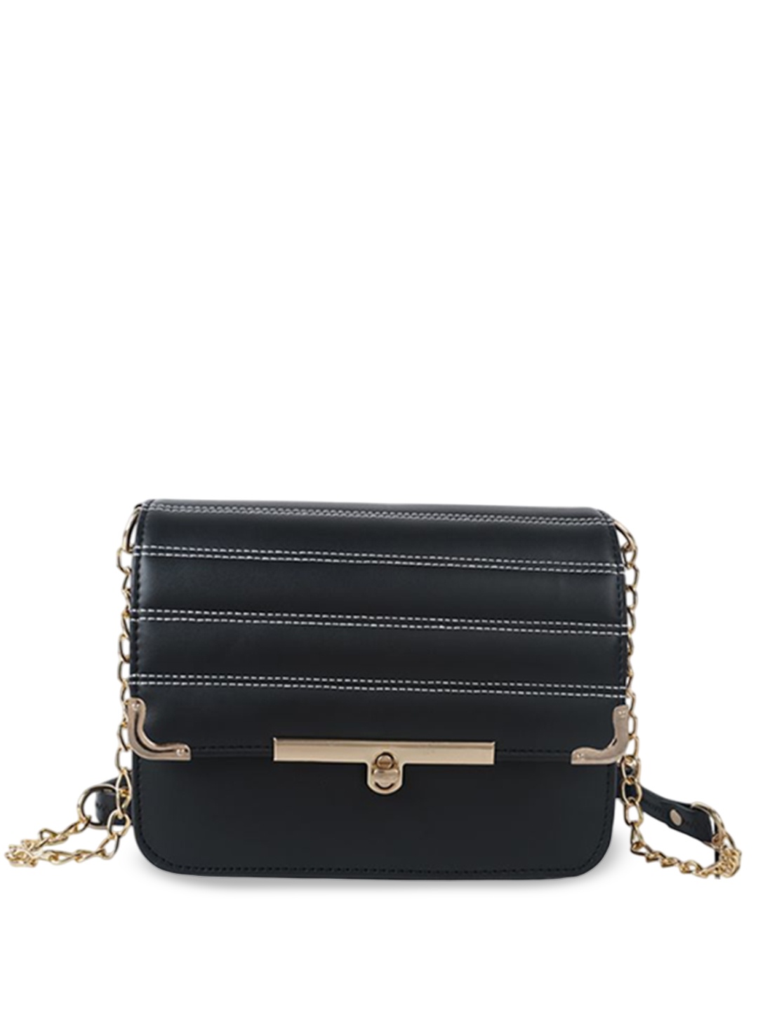 

SPOTIC Women Solid Crossbody Leather Sling Bag, Black