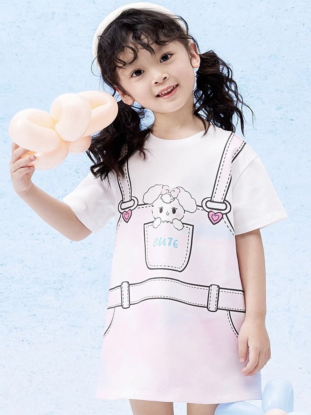 

LULU & SKY Girls Print Cotton A-Line Dress, Pink
