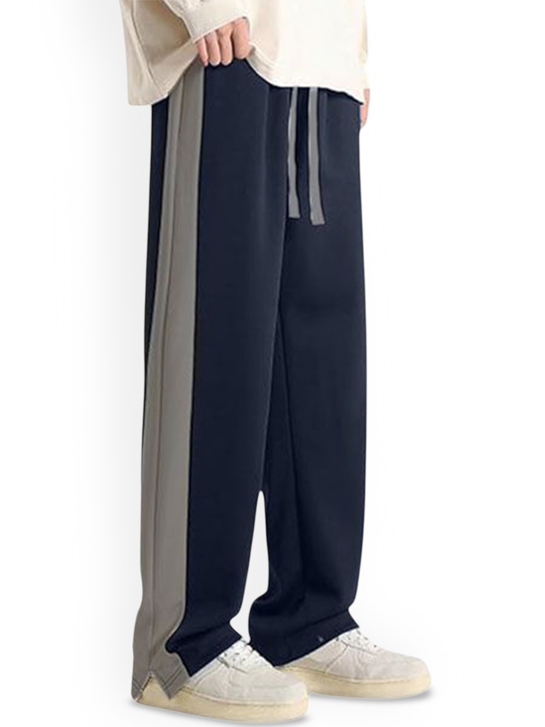 

MACK JONNEY Men Cotton Mid Rise Track Pants, Grey