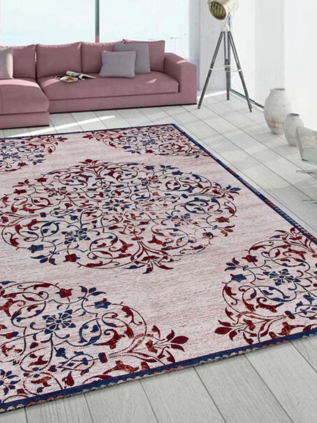 

WAXWINGO Beige Abstract Cotton Carpet