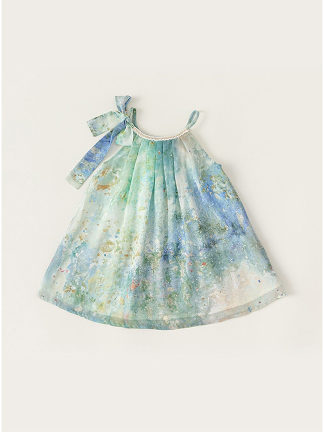 

LULU & SKY Girls Floral Print A-Line Dress, Green