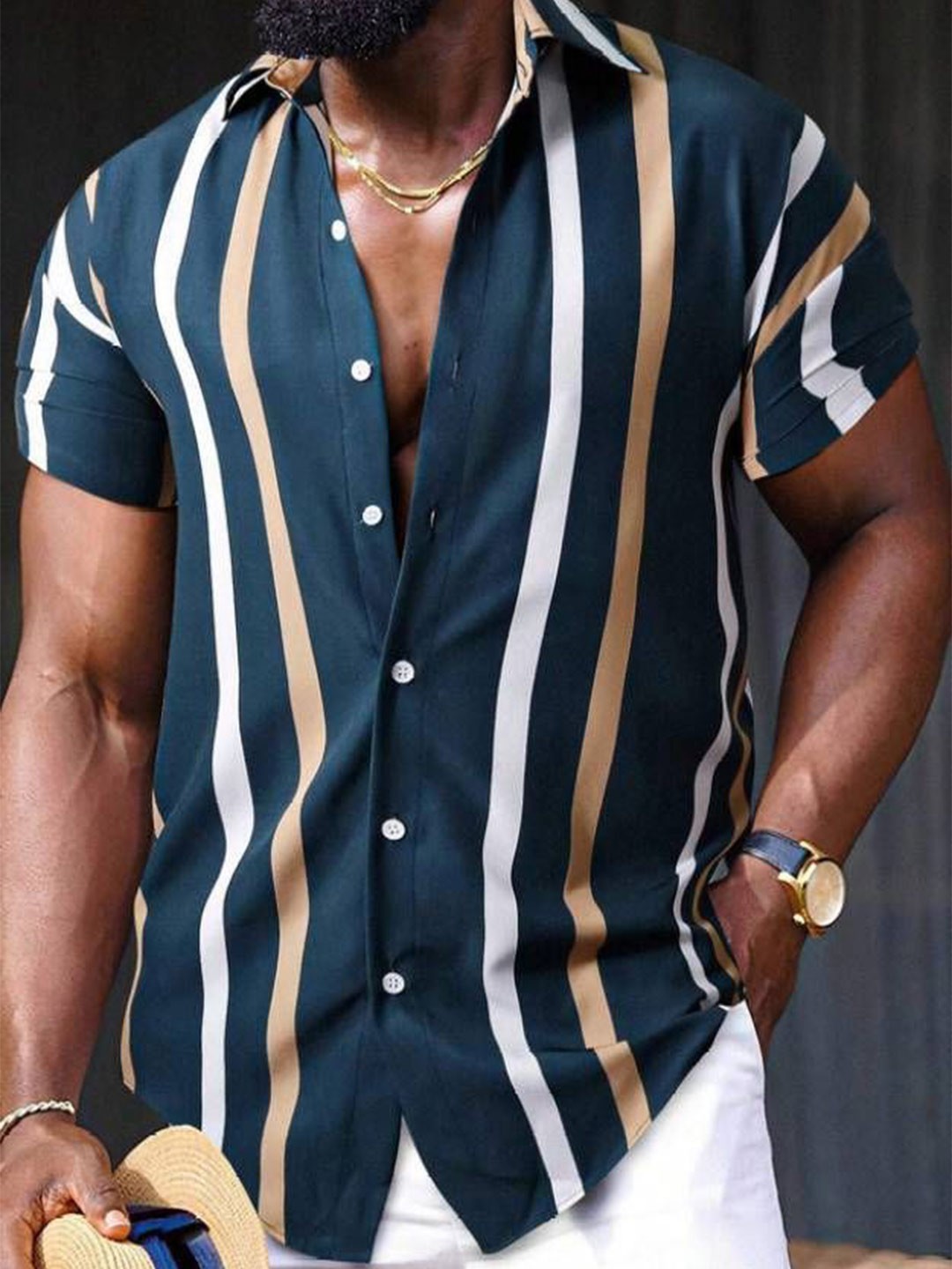 

iCome Men Multi Stripes Striped Casual Shirt