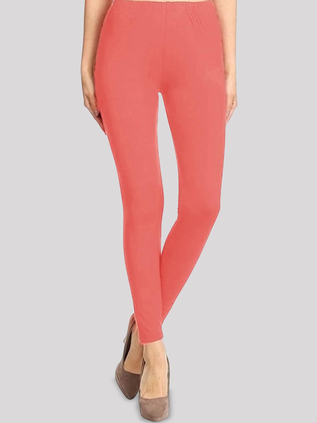 

Jaanvi Women Slim Fit Stretch Ankle Length Leggings, Peach