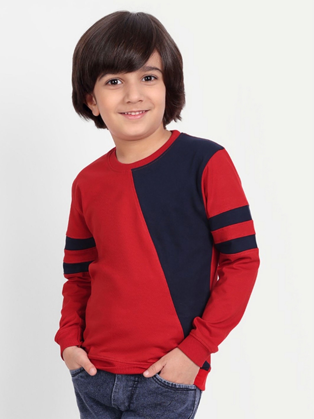 

Provogue Boys Striped T-shirt, Red