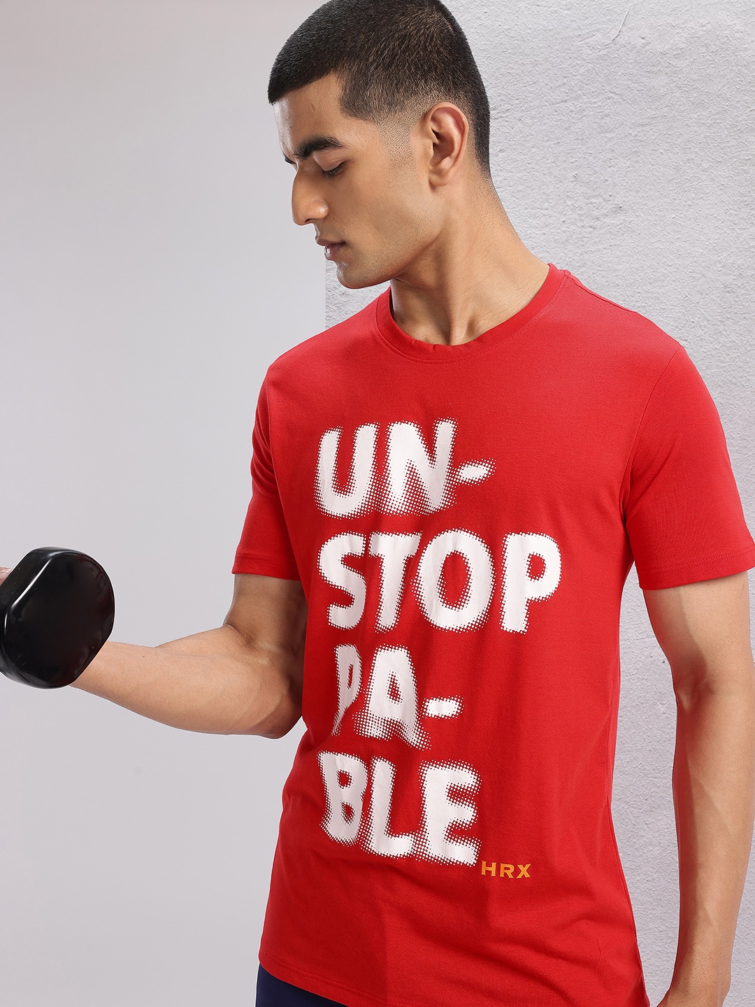 

HRX by Hrithik Roshan Typography Print Training T-shirt, Red