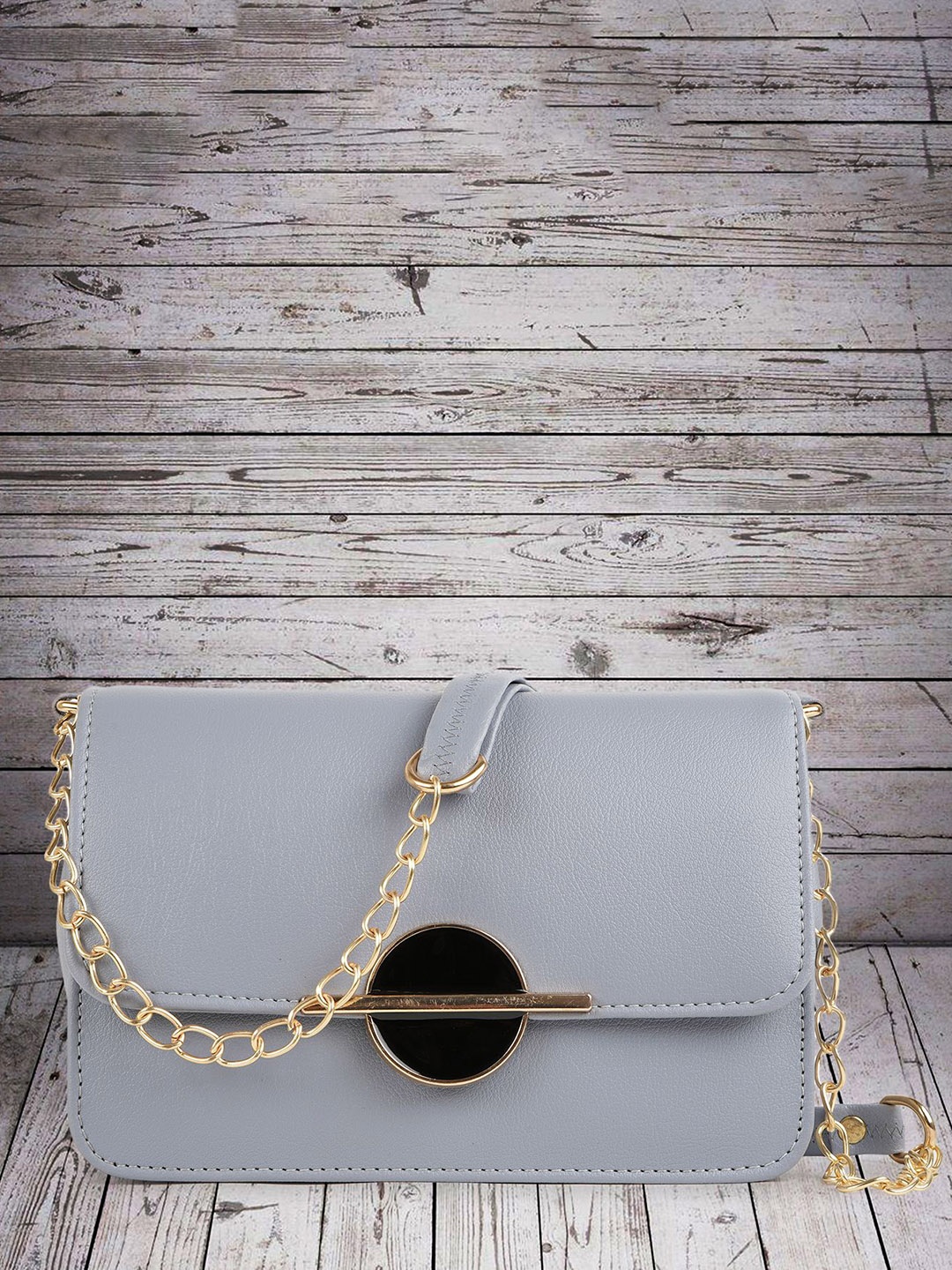 

SPOTIC Women Solid Structured Leather Sling Bag, Grey