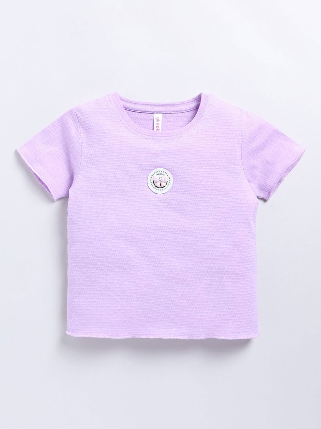 

Ginie Girls Solid Round Neck Cotton Top, Lavender