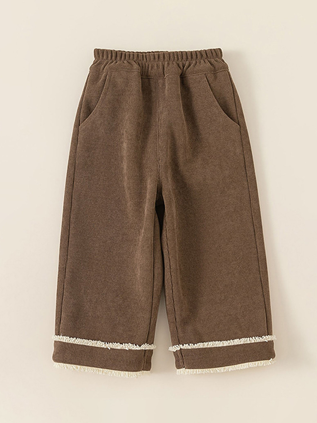 

LULU & SKY Girls Straight Fit High-Rise Culottes Trousers, Brown