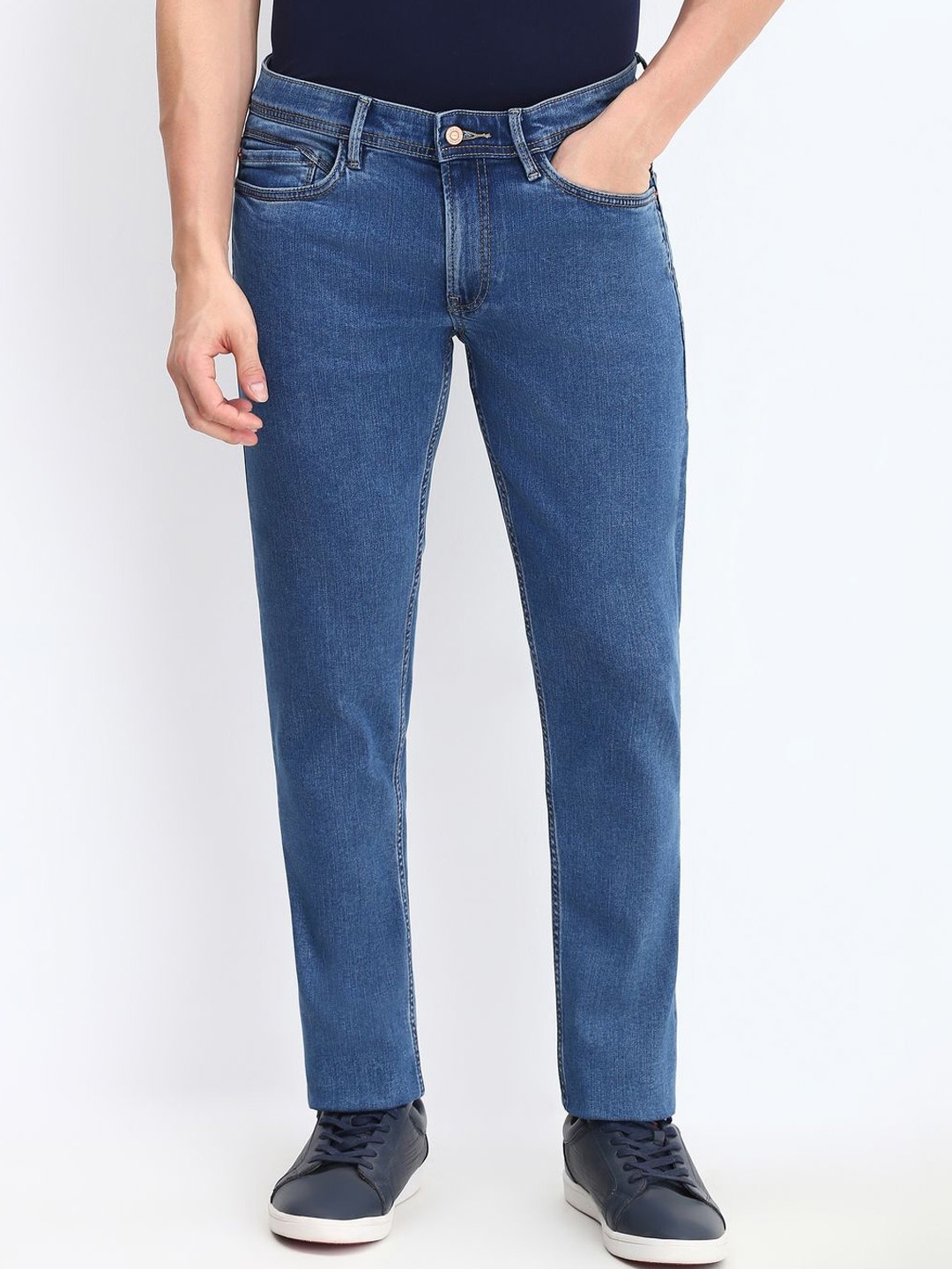 

Allen Solly Men Slim Fit Low Rise Light Fade Jeans, Blue