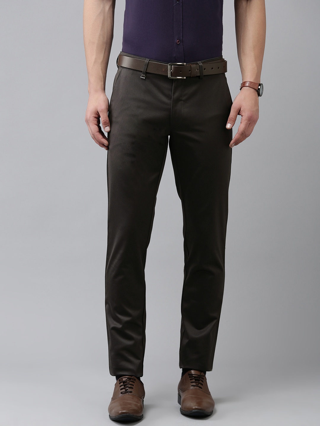 

Van Heusen Men Slim Fit Formal Trousers, Charcoal